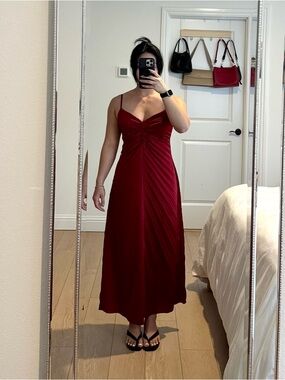 The A&F Giselle Sunburst Pleated Maxi Dress